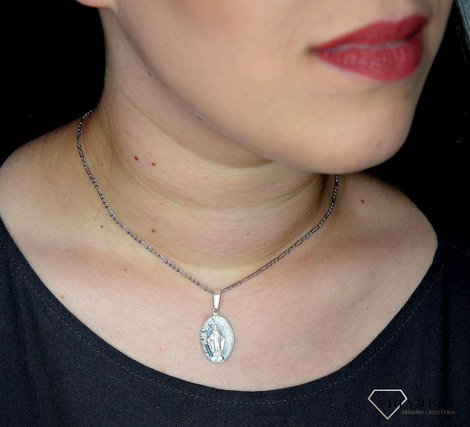 Łańcuszek srebrny 925 Figaro rodowana DIA-LAN-2091R-60-925 (2).jpg